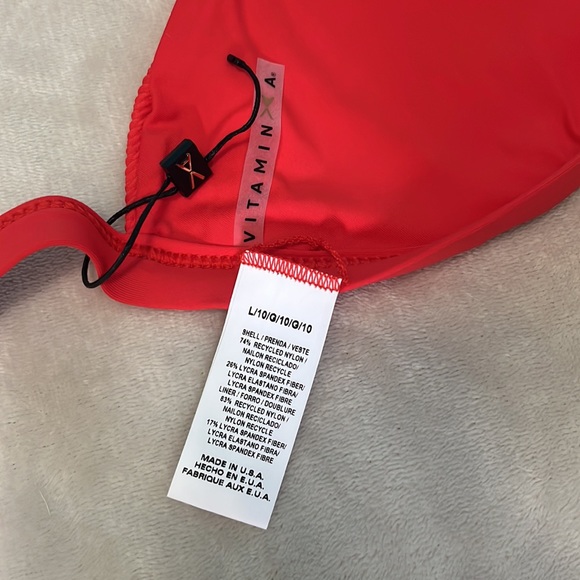 NWOT👙VITAMIN A Swim Cheryl EcoTex Bikini Top in Cherry Red, Size Large (10) - Picture 11 of 14